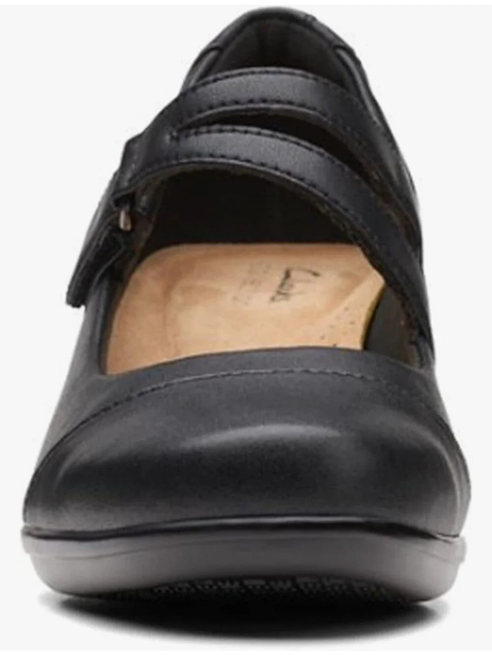 CLARKS EMILY CLOVER MARY JANE BLOCK  HEEL PUMPS. SIZE 8 .5. BLACK.
